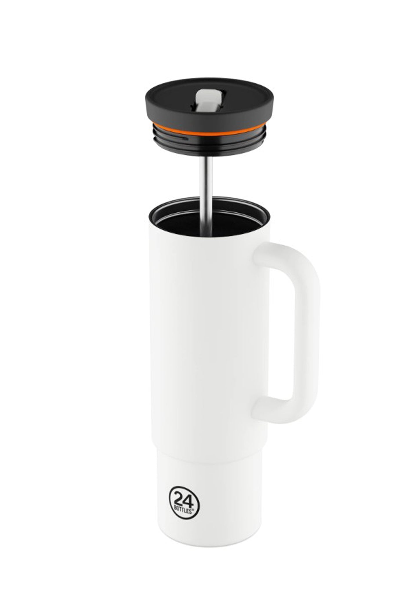 Borraccia Straw Cup bianca con manico 800ml 24Bottles 2233- Ice White 800 ml 24BOTTLES 