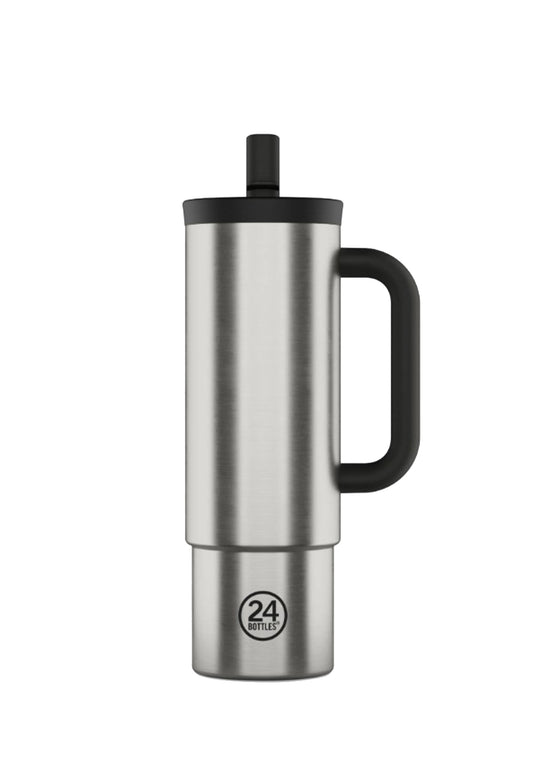 Borraccia Straw Cup Steel con cannuccia 800ml 24Bottles 2235- Steel 800 ml 24BOTTLES 