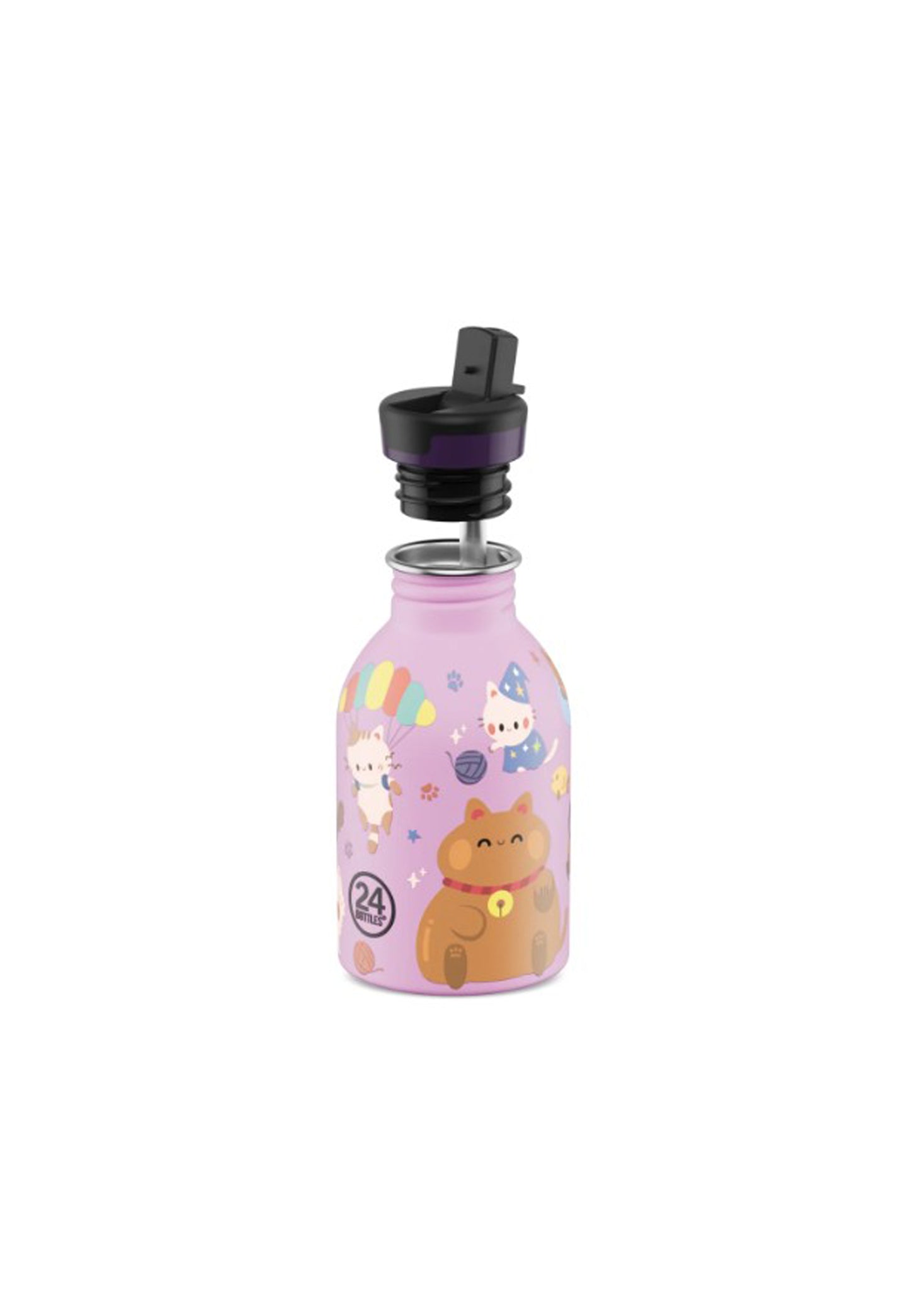 Borraccia per bambini rosa leggera Urban Bottle Meow Friends 250 ml 24Bottles 2376- MEOW 250 MLMEOW 24BOTTLES 