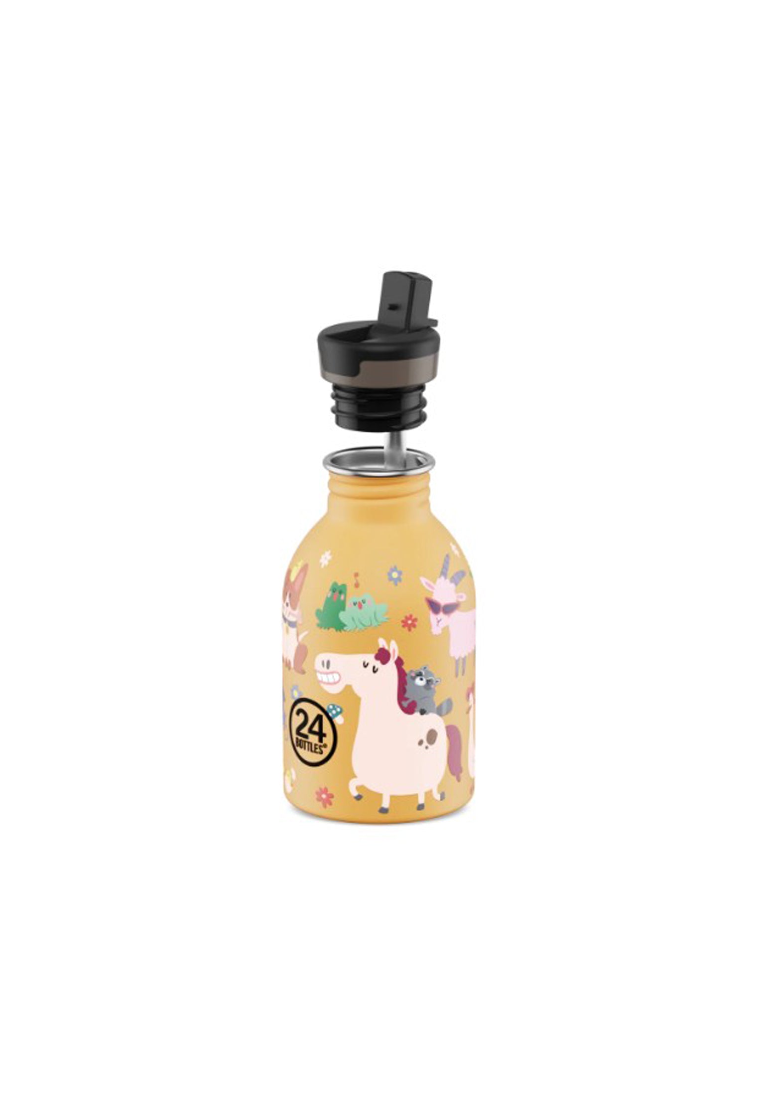 Borraccia per bambini arancione leggera Urban Bottle Farm Friends 250 ml 24Bottles 2385-FARM 250 MLFARM 24BOTTLES 