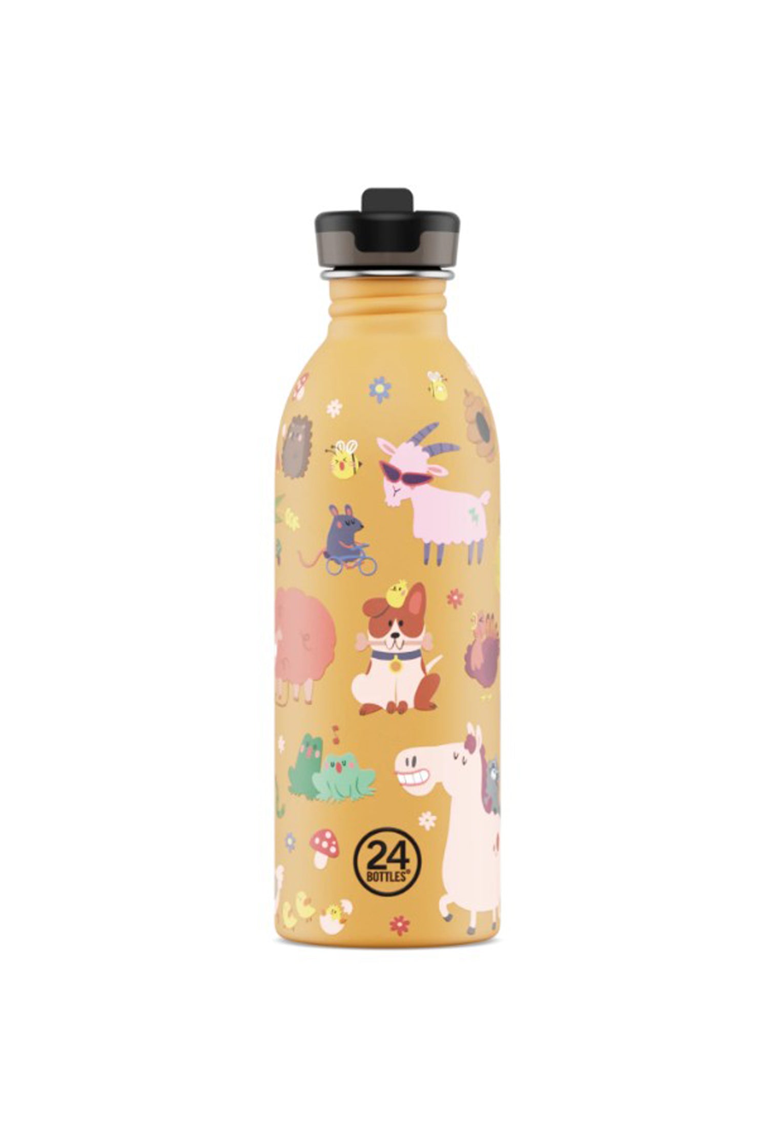 Borraccia per bambini arancione leggera Urban Bottle Farm Friends 500 ml 24Bottles 2386- FARM 500 MLFARM 24BOTTLES 