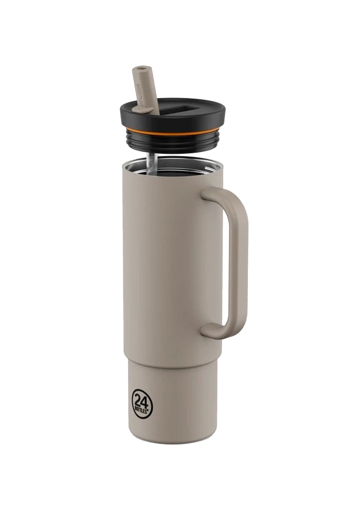 Bicchiere termico beige Line Straw cup 800ml 24Bottles 2442-STRAW CUP LINEN 800MLLINEN 24BOTTLES 