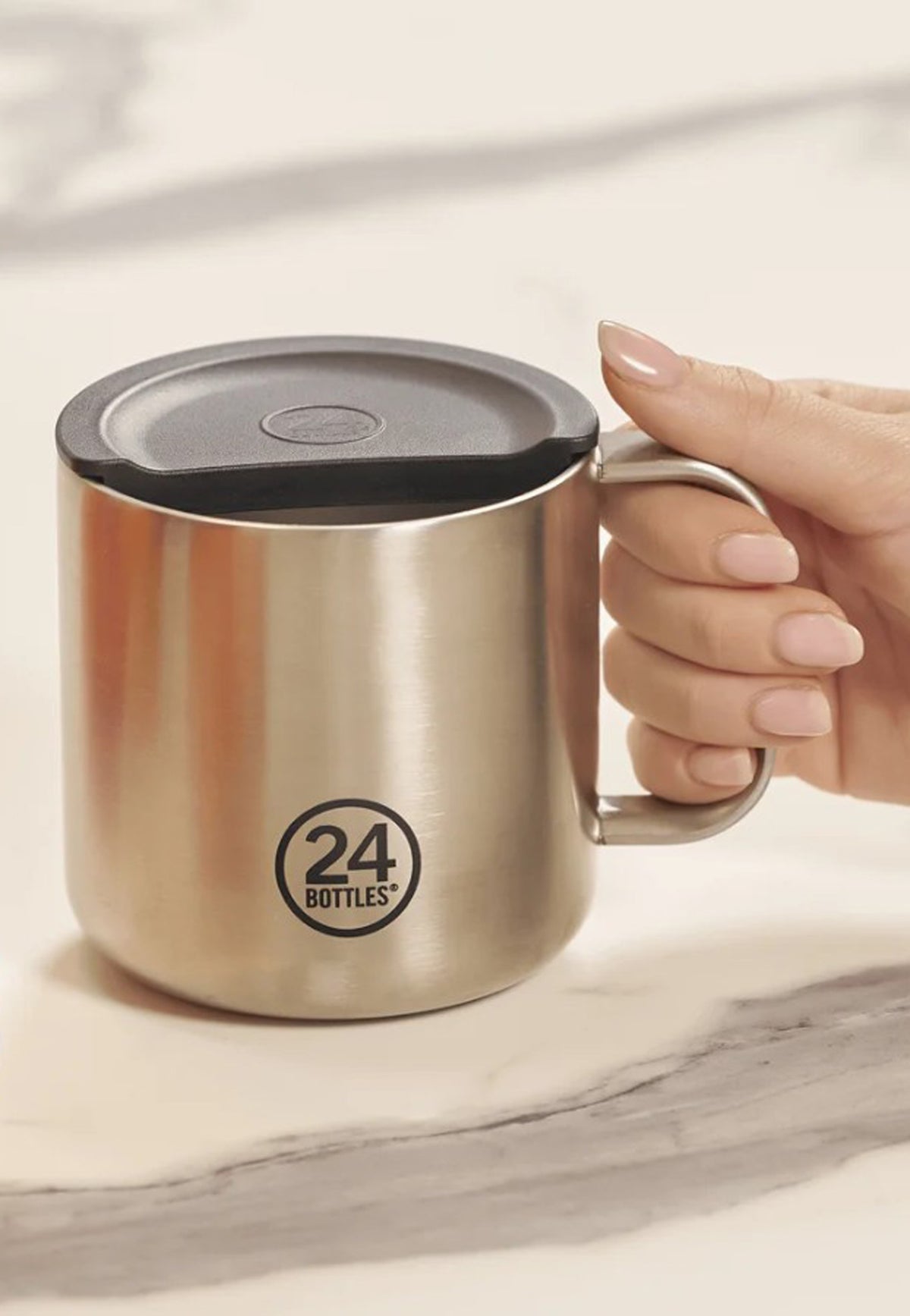 Tazza bicchiere termico alluminio Brushed Steel 340 ml Casa mug 24Bottles 2458-MUG BRUSHED STEEL 340 MLBRUSHED STEEL 24BOTTLES 