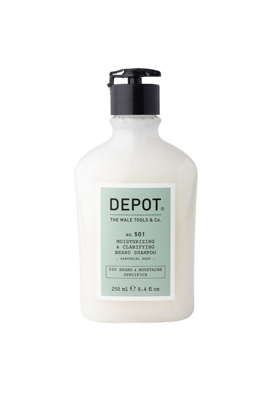 Shampoo idratante e purificante specifico per la barba uomo Depot 501