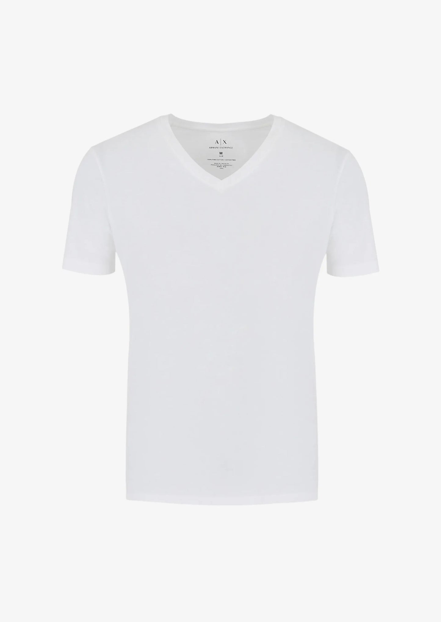Regular fit white Armani Exchange jersey T-shirt