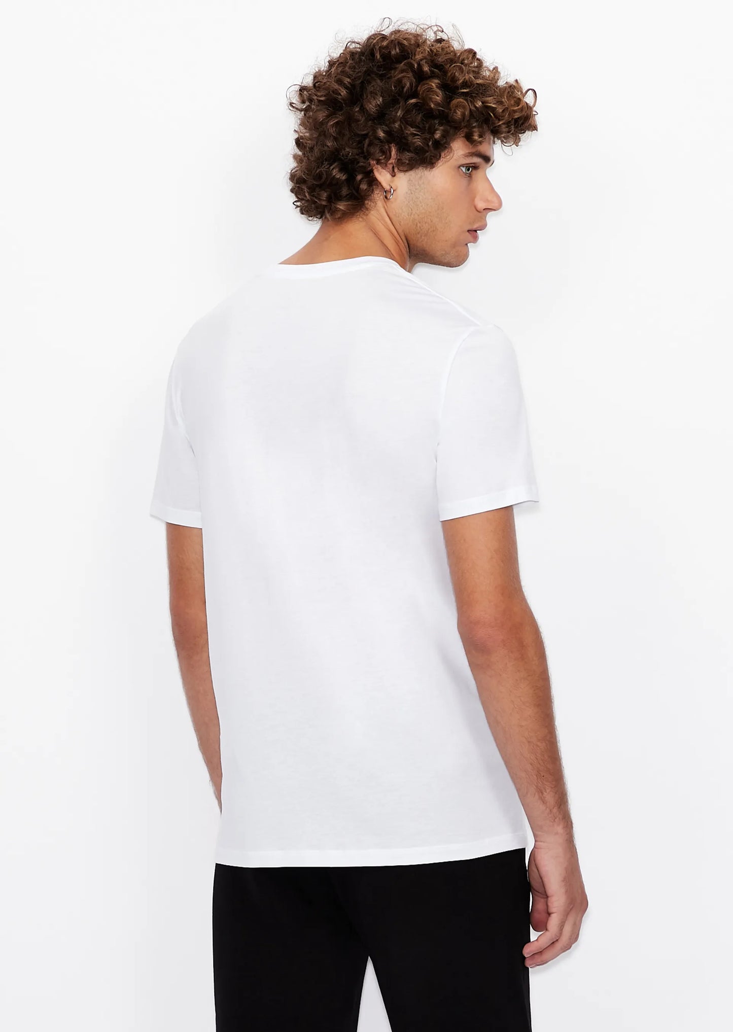 Regular fit white Armani Exchange jersey T-shirt