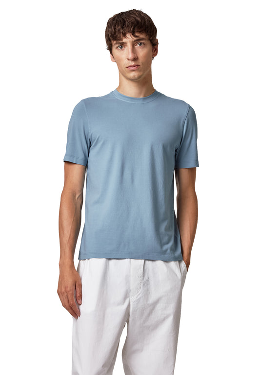 T-shirt girocollo cotone azzurro Alpha P24