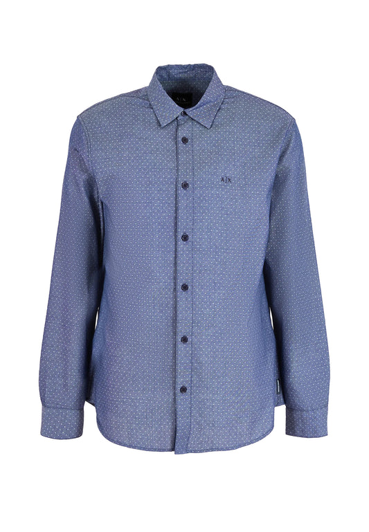 Camicia cotone classica blu regular fit Armani Exchange P24