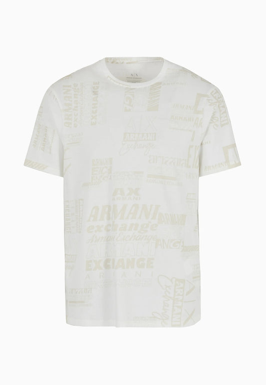 T-shirt girocollo bianca fantasia cotone Armani Exchange P24