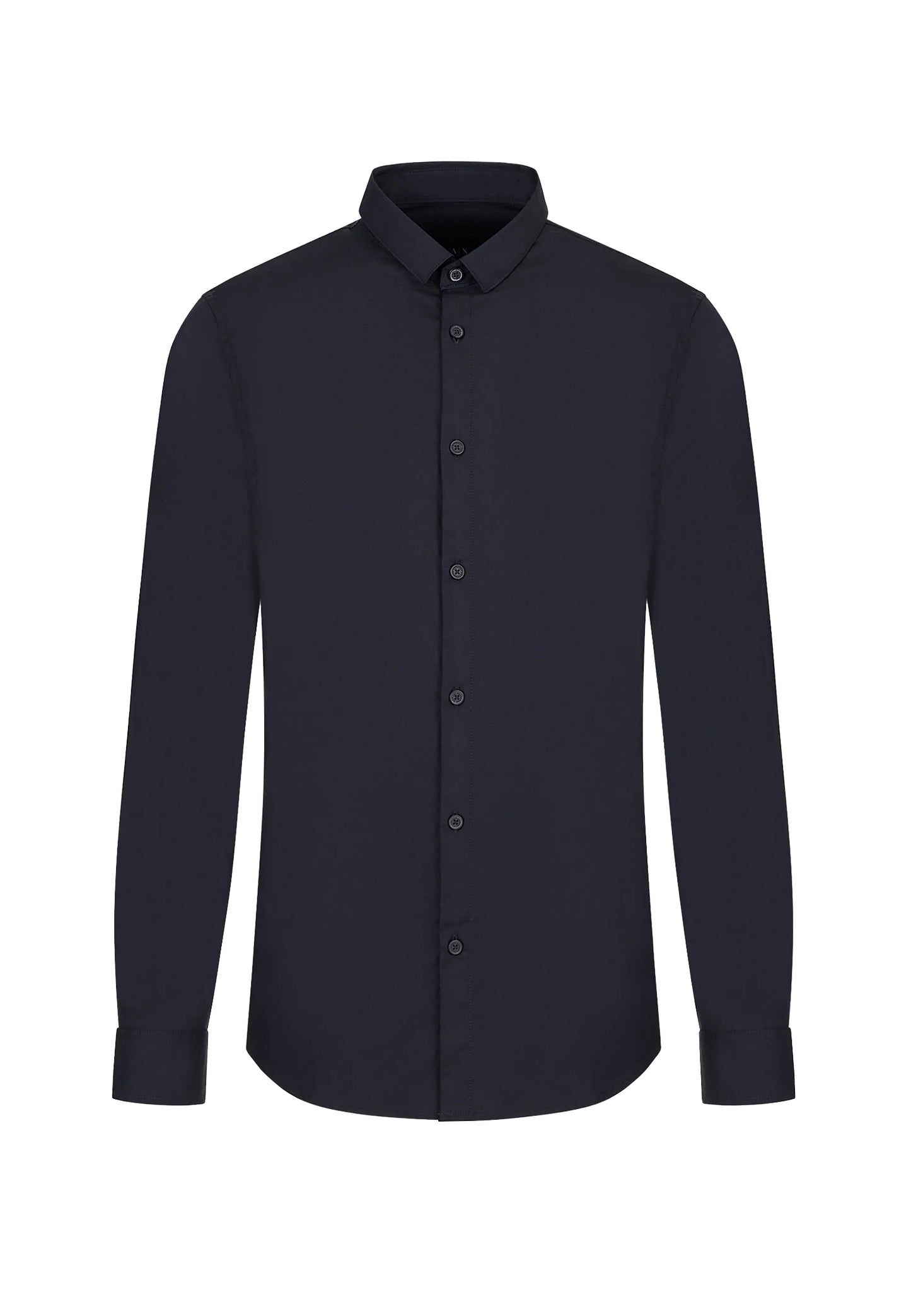 Camicia blu cotone satinato regular fit Armani Exchange P24