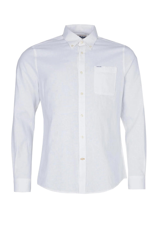 Camicia sartoriale misto lino bianca Nelson Barbour P24