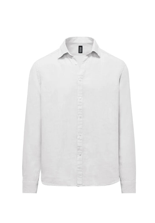 Camicia bianca con colletto lino Bomboogie P24