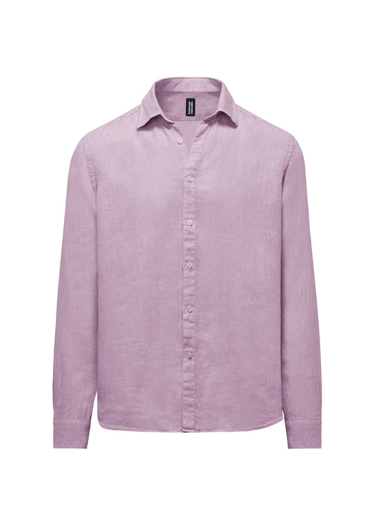 Camicia rosa con colletto lino Bomboogie P24
