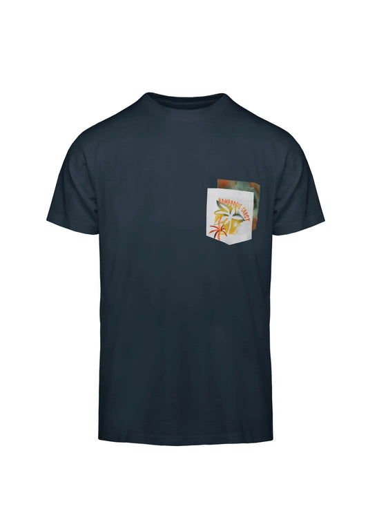 T-shirt girocollo cotone blu con taschino Bomboogie P24