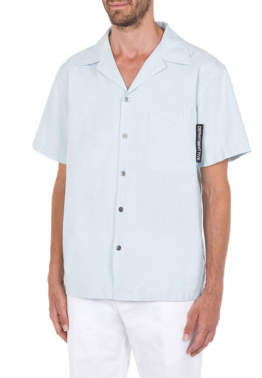 Camicia azzurra mezze maniche cotone Department Five P24