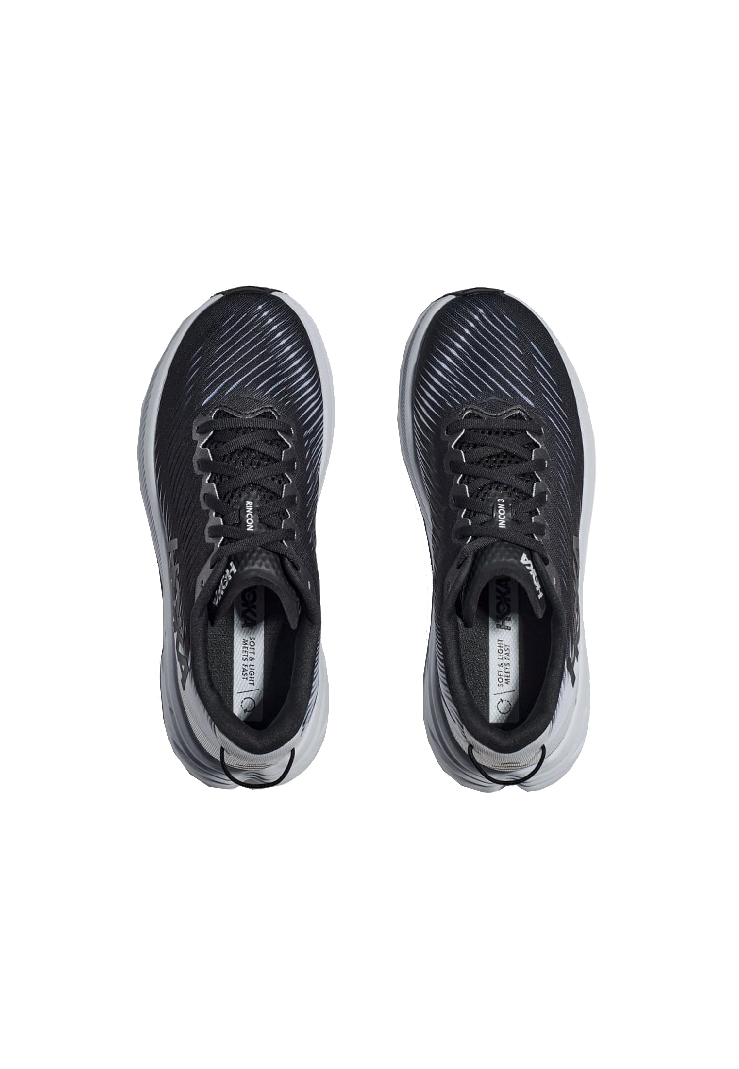 Scarpe sneakers da corsa running nere Rincon 3 Hoka P24 RINCON 3BWHTBWHT HOKA
