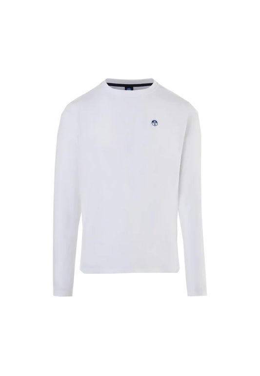 T-shirt girocollo cotone manica lunga bianca North Sails P24
