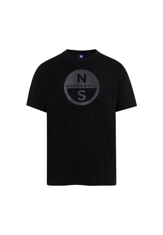 T-shirt cotone girocollo nero maxi logo North Sails P24