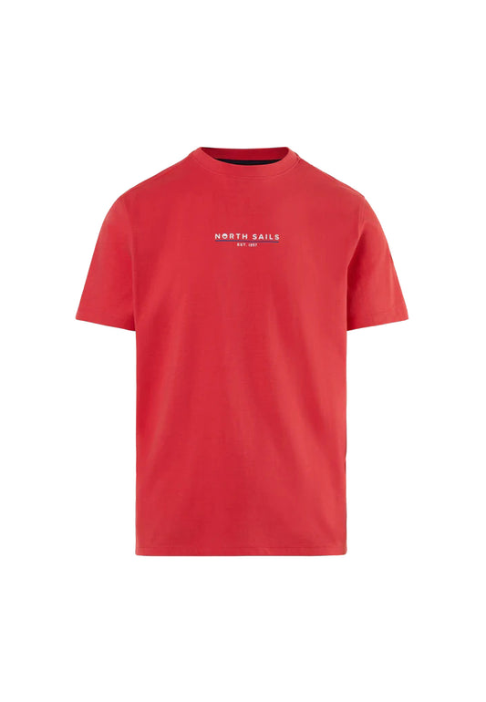 T-shirt girocollo cotone organico rosso North Sails P24