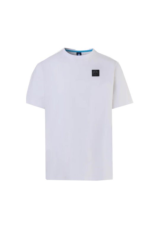 T-shirt girocollo bianca cotone organico patch North Sails P24