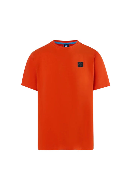 T-shirt girocollo arancio cotone organico patch North Sails P24