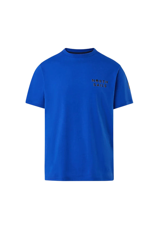T-shirt girocollo blu elettrico cotone stampa kitesurf North Sails P24