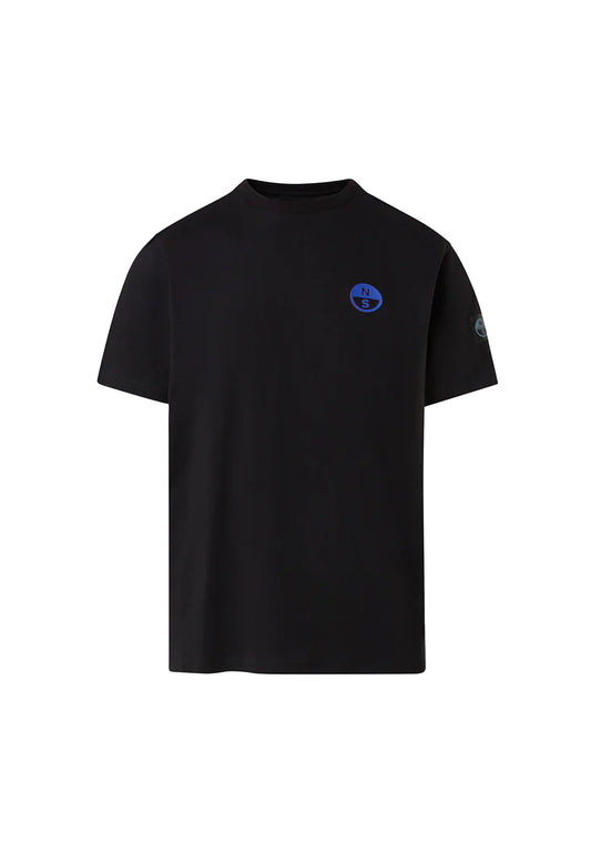 T-shirt girocollo nero cotone stampa kitesurf North Sails P24