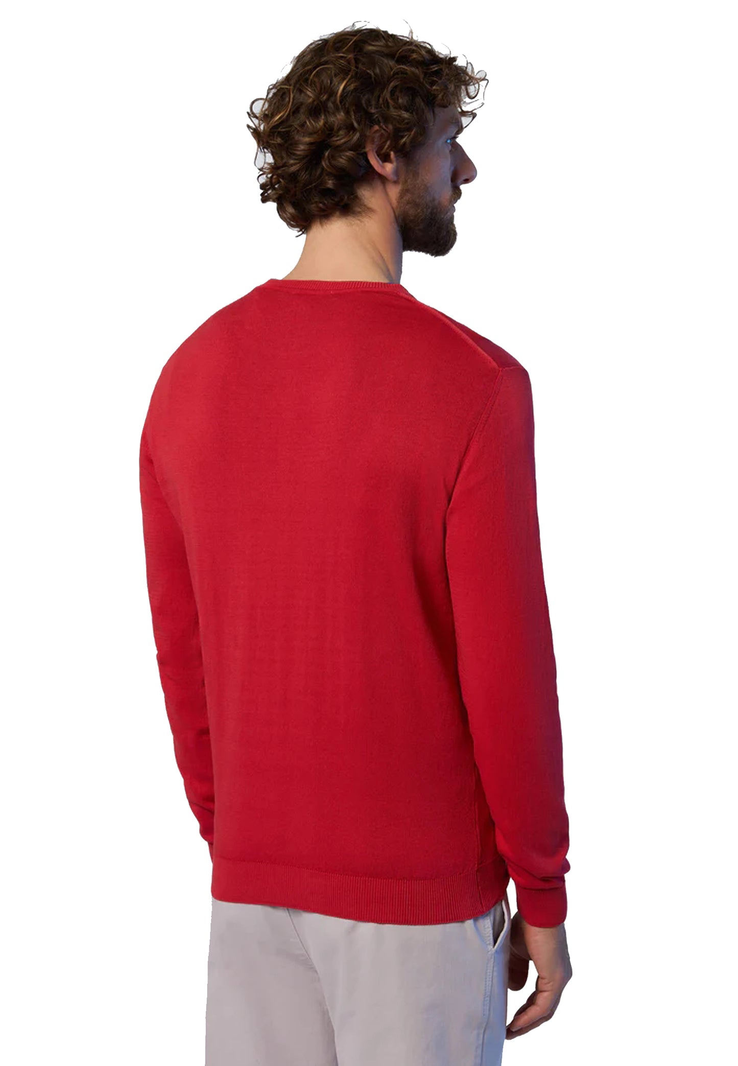 Maglione pullover girocollo cotone rosso North Sails P24