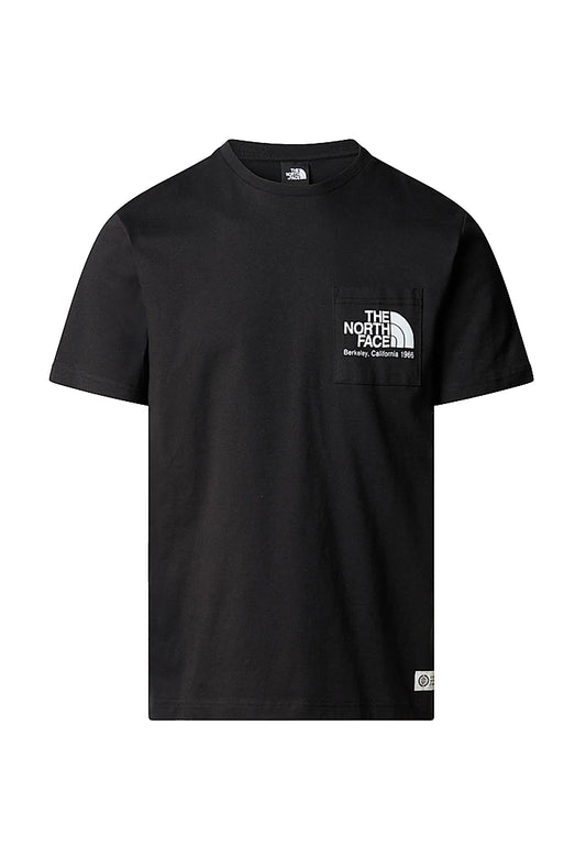 T-shirt cotone girocollo nero con tasca Berkeley California The North Face P24