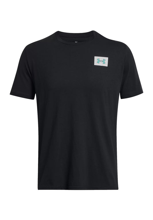 T-shirt girocollo nera con stampa Under Armour P24