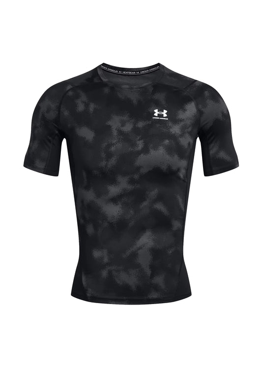 T-shirt girocollo aderente tecnica sportiva nera Printed Under Armour P24