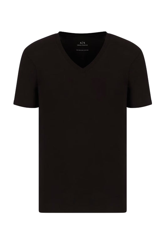 T-shirt nera scollo v cotone Armani Exchange P25 8NZT75ZJA5Z 12001200 ARMANI EXCHANGE 