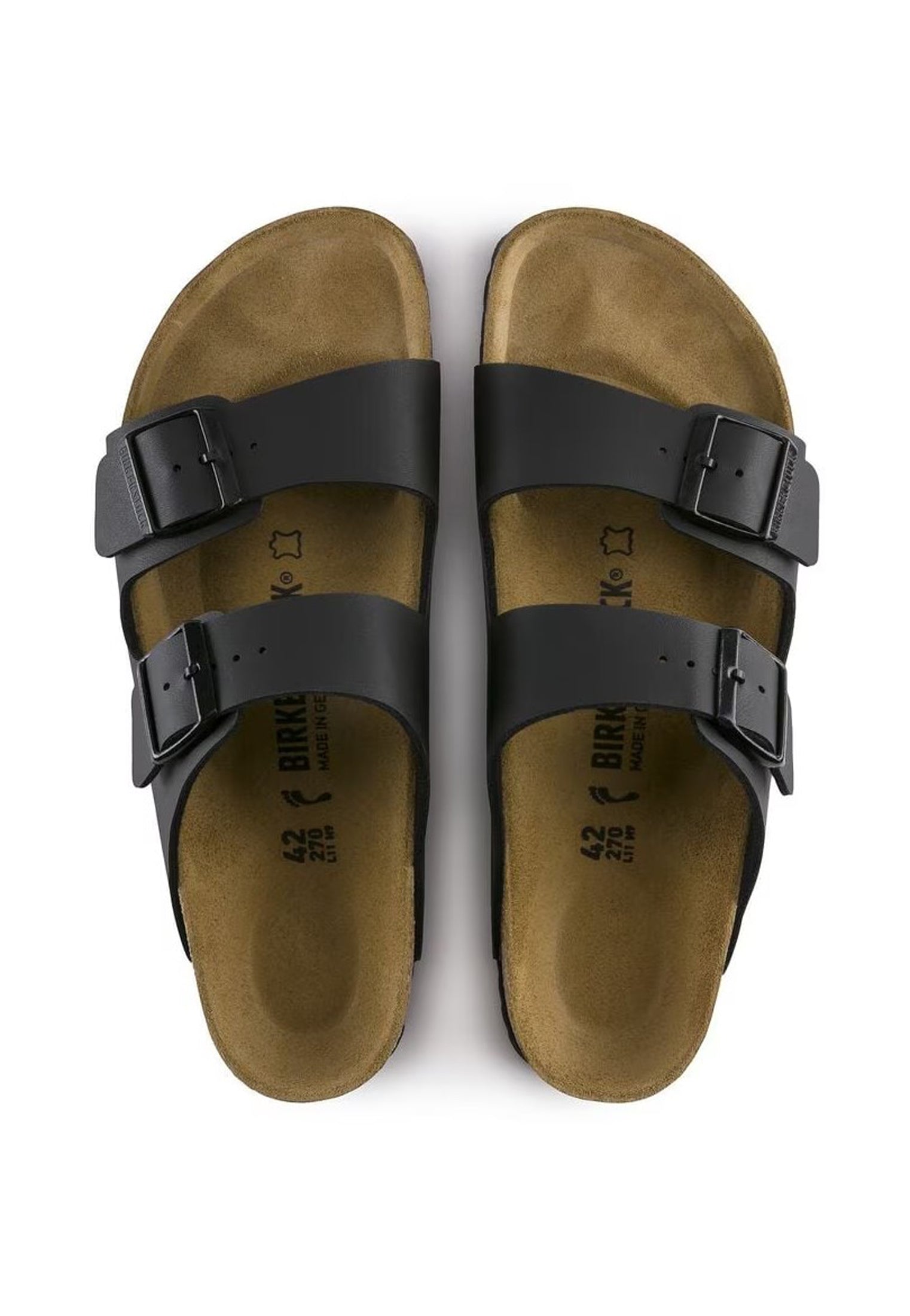 Sandalo ciabatte nere pelle Arizona Birkenstock P25 051793 black BIRKENSTOCK 