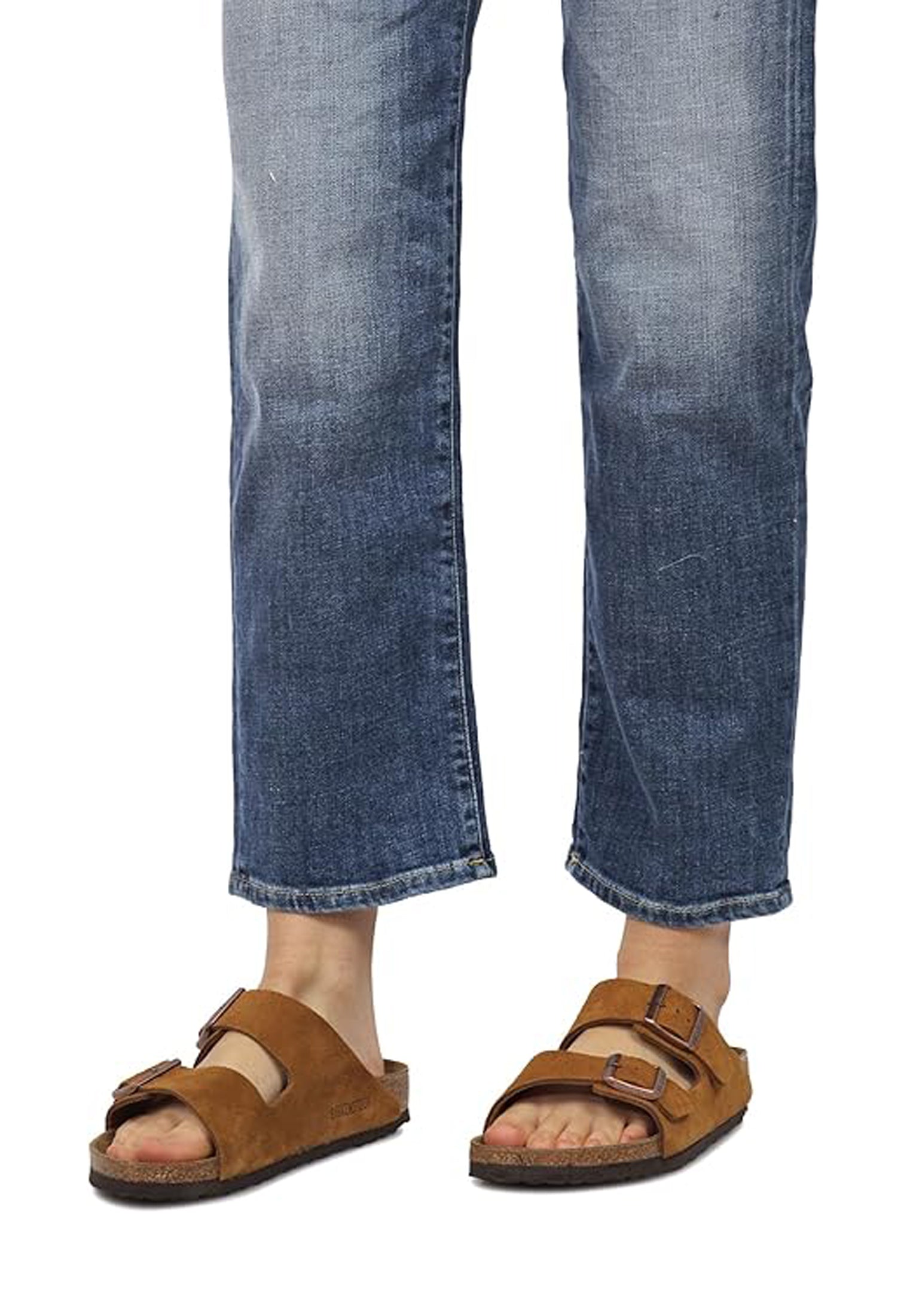 Sandali ciabatte pelle scamosciata marrone Arizona Birkenstock P25 1027162mink BIRKENSTOCK