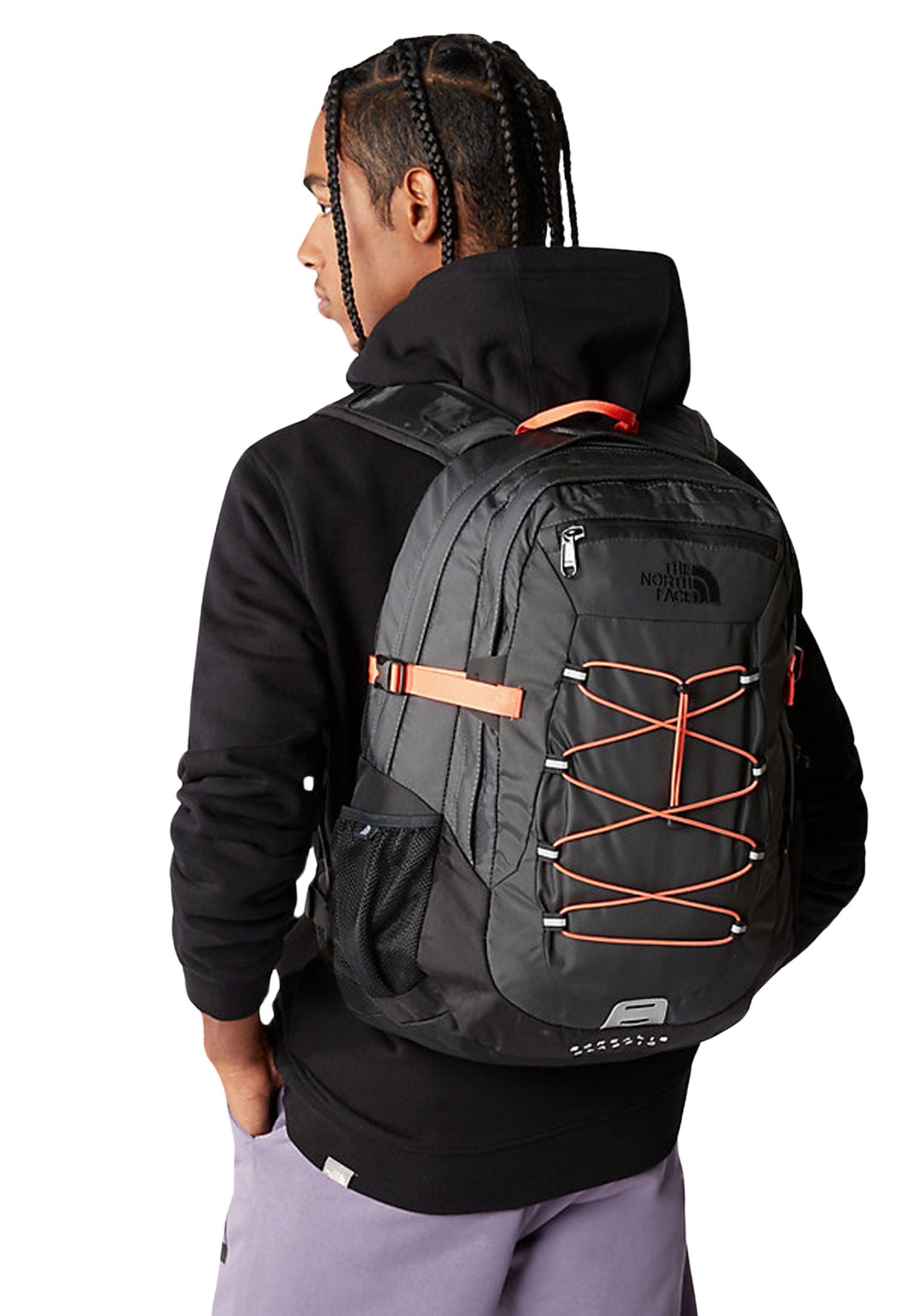 Zaino grigio lacci arancioni Borealis Classic The North Face P25 NF00CF9CAOZ1 NFAOZNFAOZ THE NORTH FACE 