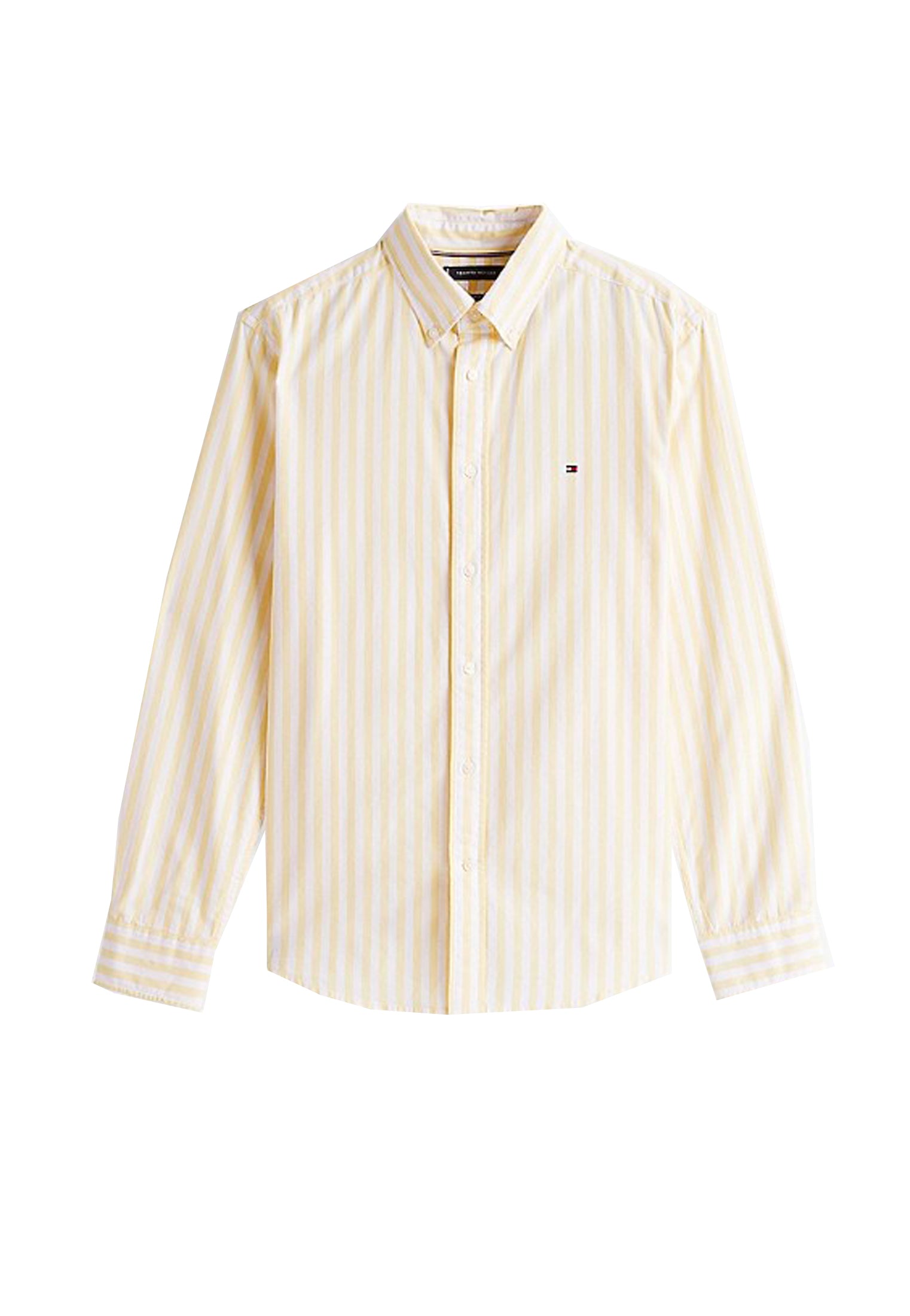 Camicia uomo cotone a righe gialle flex regular Tommy Hilfiger P25 MW0MW39159 0FP0FP TOMMY HILFIGER 