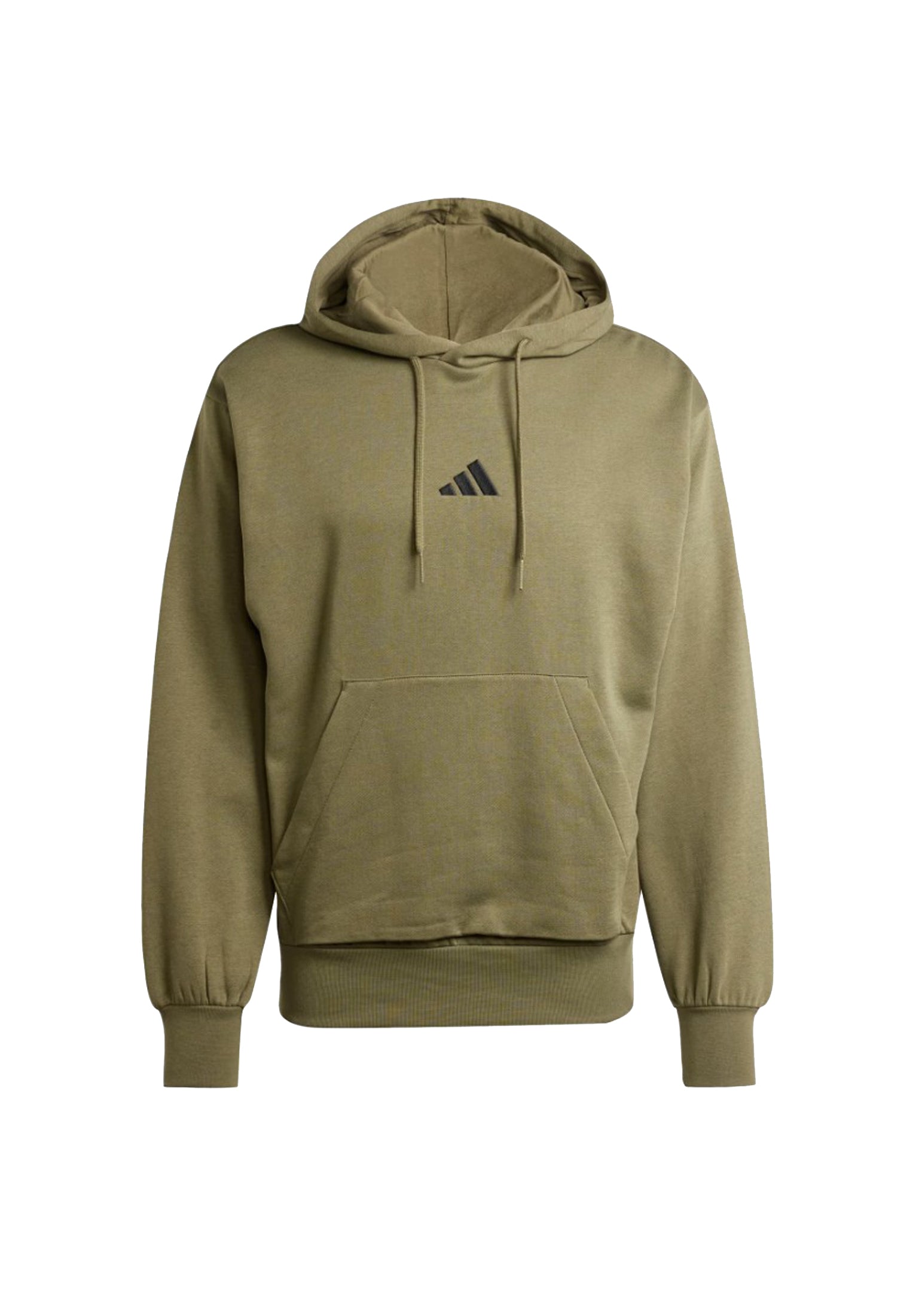 Felpa con cappuccio verde oliva Essentials Feelcozy Adidas P26 JE3799 OLISTR/BLACK ADIDAS 