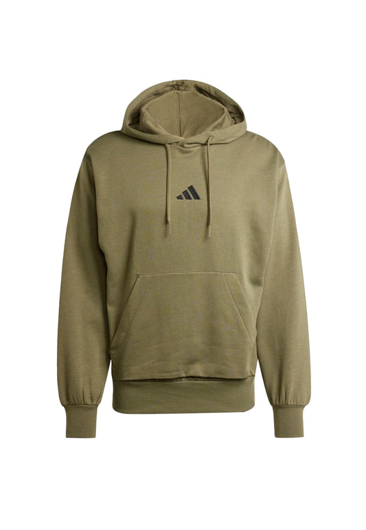 Felpa con cappuccio verde oliva Essentials Feelcozy Adidas P26 JE3799 OLISTR/BLACK ADIDAS 