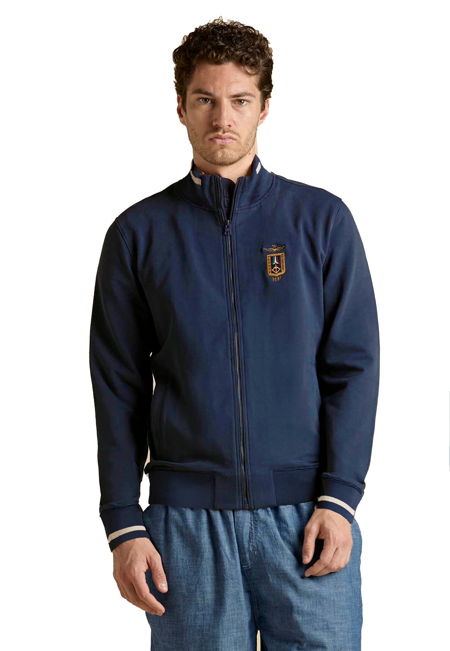 Felpa full zip blu Frecce Tricolori Aeronautica Militare P26 261FE2089UF00674 0818408184 AERONAUTICA MILITARE 