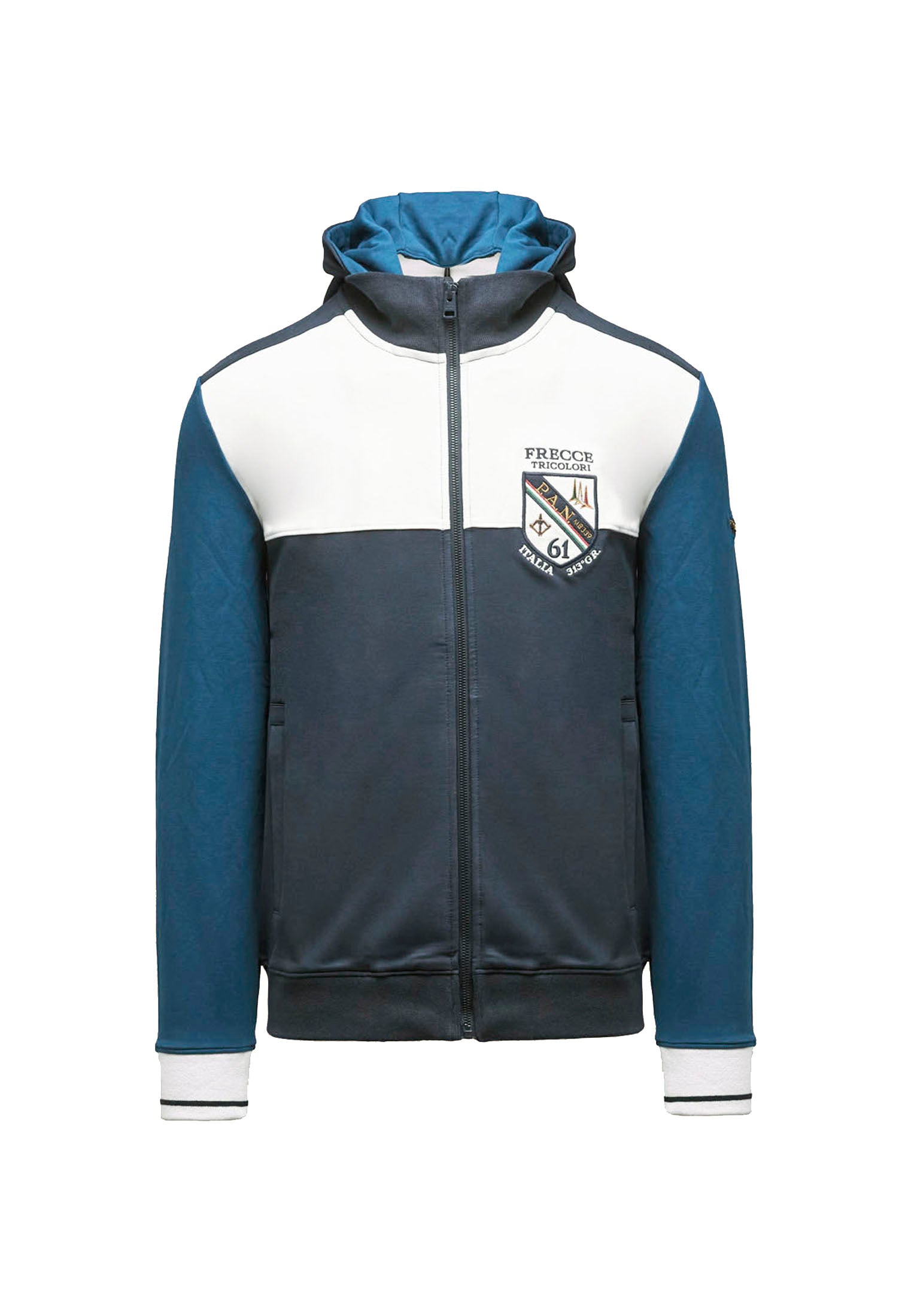 Felpa con cappuccio removibile blu Frecce Tricolori Aeronautica Militare P26 261FE2096UF00674 9472094720 AERONAUTICA MILITARE 