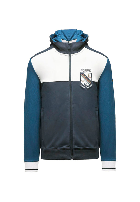 Felpa con cappuccio removibile blu Frecce Tricolori Aeronautica Militare P26 261FE2096UF00674 9472094720 AERONAUTICA MILITARE 