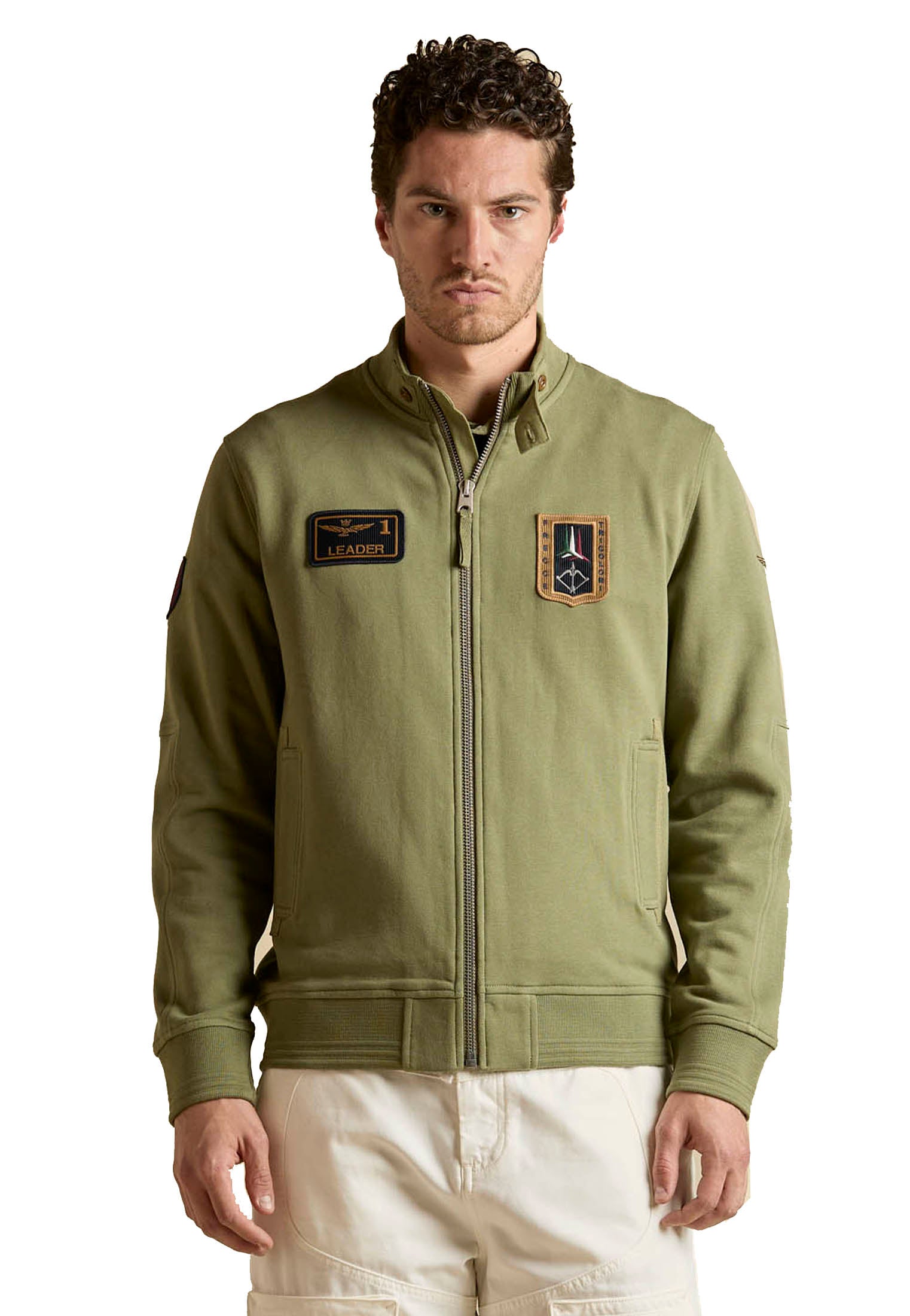 Felpa verde full zip patch Frecce Tricolori Aeronautica Militare P26 261FE2102UF00679 0730407304 AERONAUTICA MILITARE 