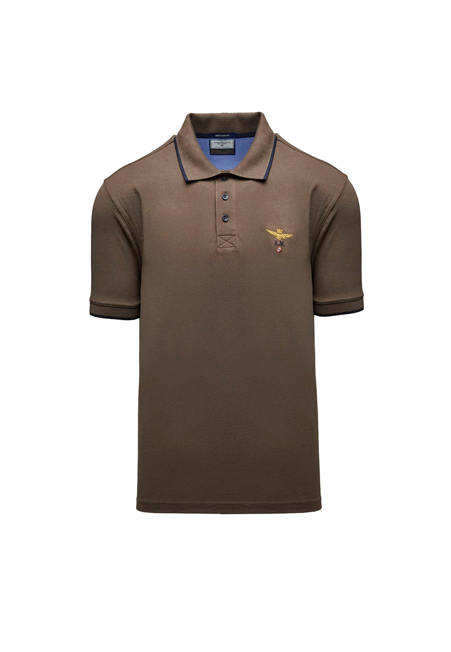 Polo mezze maniche marrone cotone Aeronautica Militare P26 261PO1308UP00082 5758657586 AERONAUTICA MILITARE 