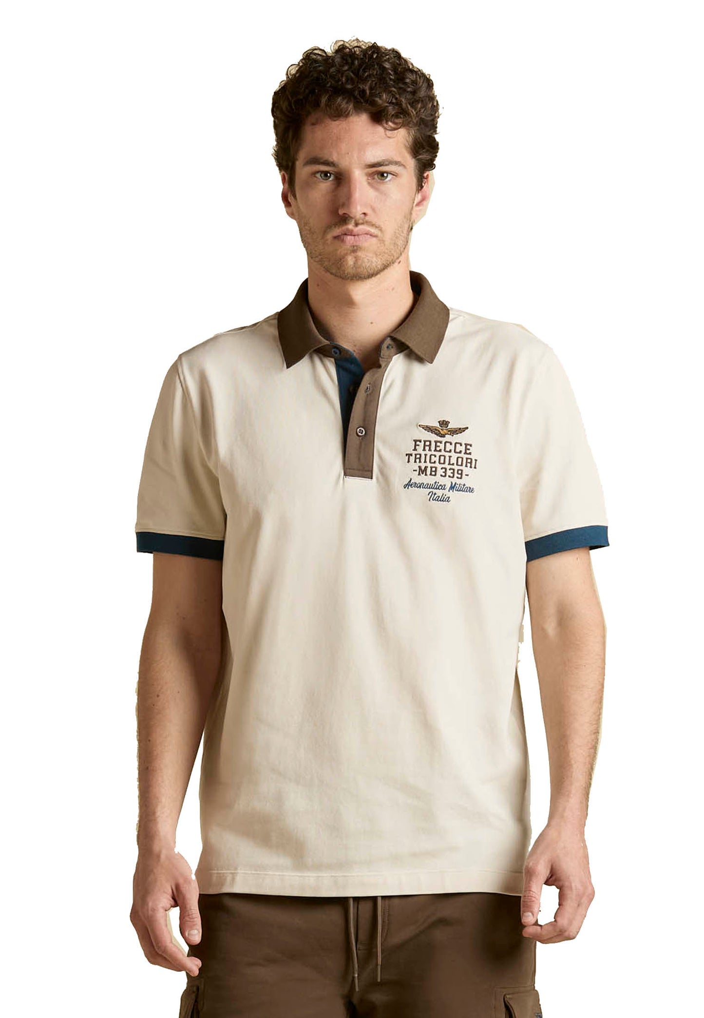 Polo a mezze maniche beige Frecce Tricolori Aeronautica Militare P26 261PO1908UP00191 7307873078 AERONAUTICA MILITARE 