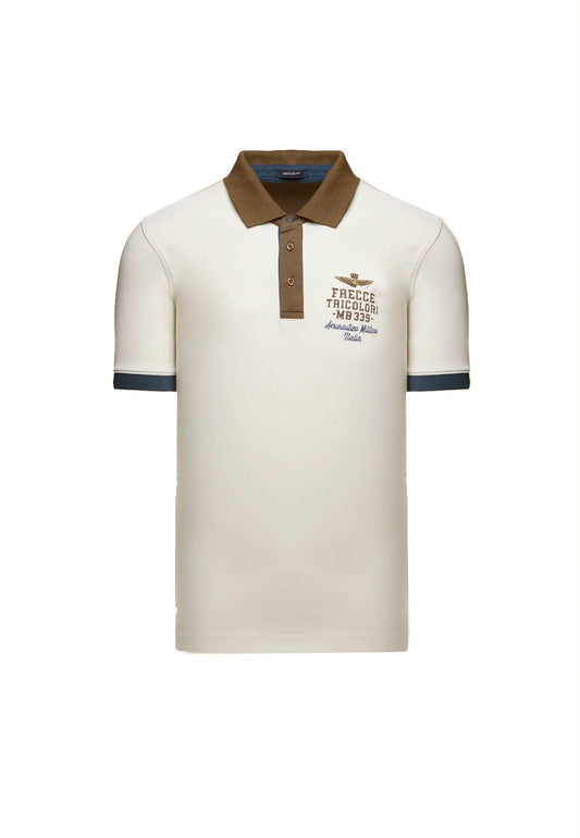 Polo a mezze maniche beige Frecce Tricolori Aeronautica Militare P26 261PO1908UP00191 7307873078 AERONAUTICA MILITARE 