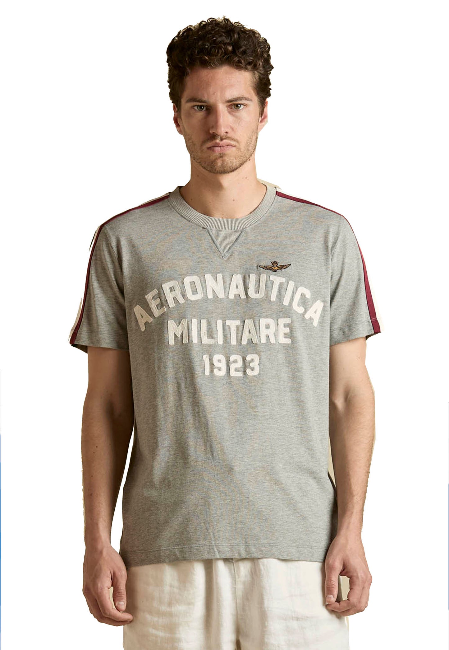 T-shirt girocollo grigia sportiva Aeronautica Militare P26 261TS2516UJ00723 1717117171 AERONAUTICA MILITARE 