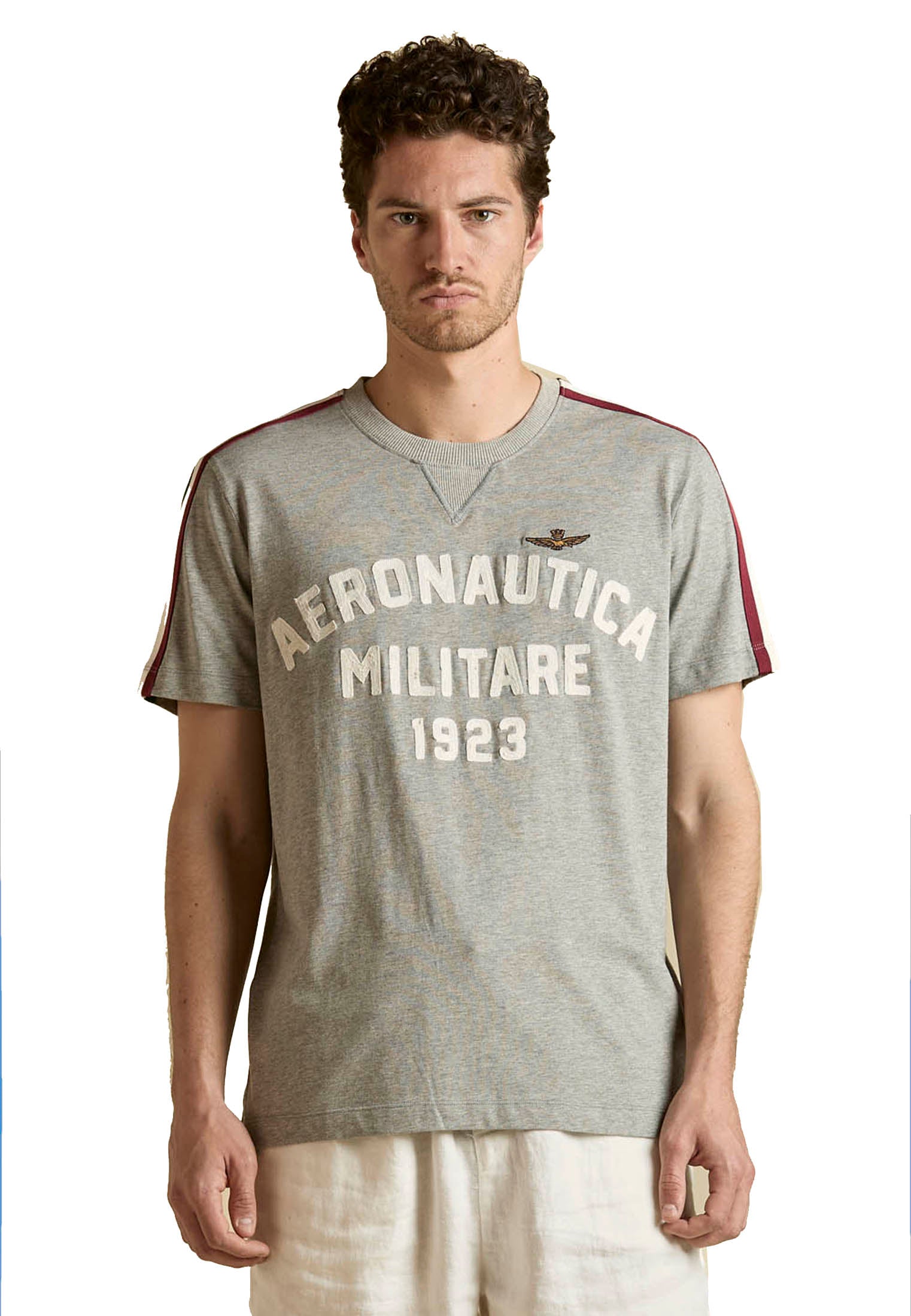 T-shirt girocollo grigia sportiva Aeronautica Militare P26 261TS2516UJ00723 1717117171 AERONAUTICA MILITARE 