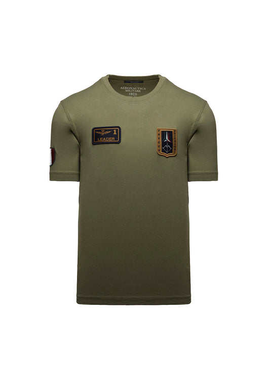 T-shirt girocollo verde cotone Frecce Tricolori Aeronautica Militare P26 261TS2544UJ00592 0730407304 AERONAUTICA MILITARE 