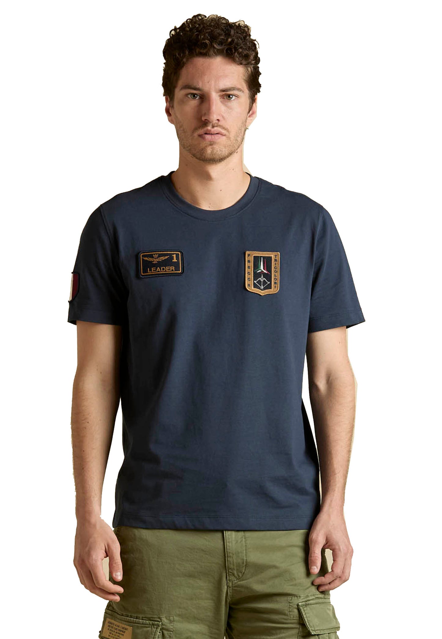T-shirt girocollo blu cotone Frecce Tricolori Aeronautica Militare P26 261TS2544UJ00592 0818408184 AERONAUTICA MILITARE 