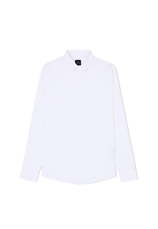 Camicia bianca slim fit cotone popoeline Armani Exchange P26 8NZC31 ZN28Z 11001100 ARMANI EXCHANGE 